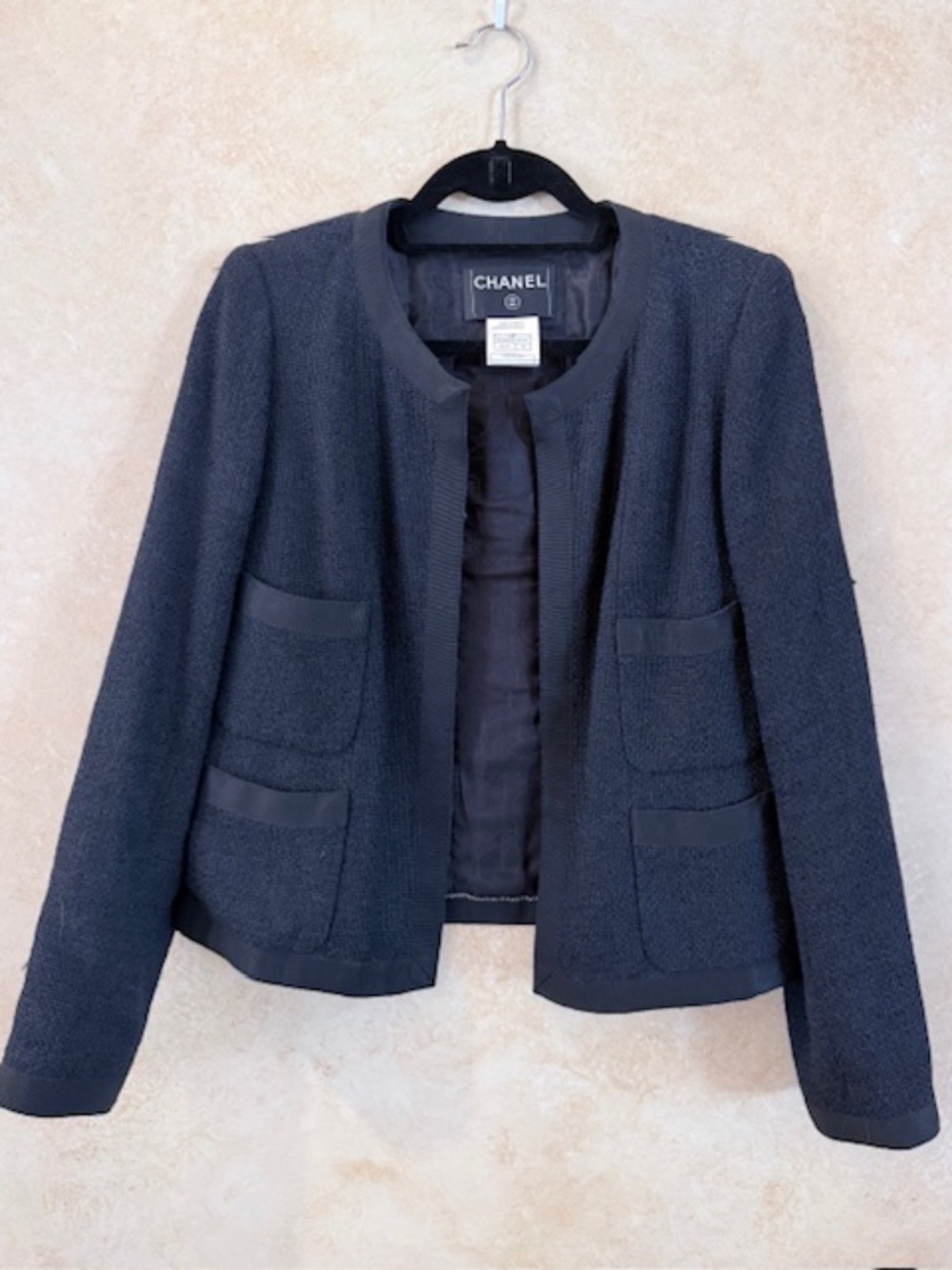 Iconic Chanel Vintage Black Jacket Women's EU Size 42 US Size 11 - Excellent
